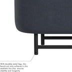 HomePop Ellipse Modern Storage Bench with Metal Legs |Homepop Home Décor|Bench with Storage for Living Room & Bedroom - Steel Blue Velvet