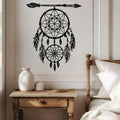 YDONVTI Dream Catcher Metal Wall Decor, Large Dream Catcher Wall Art, Metal Boho Wall Art, Feather Arrow Decoration, Native American Decor, for Bedroom(Black, 35" L x 28" W/90x72cm)