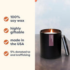 Calyan Wax Co. Passionfruit & Ginger Scented Candle - 75 Hour Burn - Luxury Non Toxic Soy Wax Candles - Long Lasting Black Tumbler Jar Candle for Home - 10.2oz