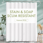 AmazerBath Extra Long Shower Curtain Liner, White Shower Curtain Liner 84 Inches Long, 72x84 Plastic White Shower Liner, Cute Bathroom Shower Curtain Liners, PEVA Tall Shower Liner with 3 Magnets
