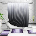 OLANLY Bathroom Rug Set 2 Piece, Soft Absorbent Microfiber Bath Rug Set, Non-Slip, Machine Wash Dry, Plush Shaggy Bath Mats for Bathroom (30"x20"+24"x16", Violet)