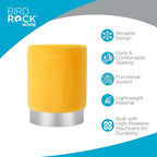 BIRDROCK HOME Round Ottoman Foot Stool – Soft Padded Modern Stool Design – Ideal for Living Room, Bedroom – Compact Footrest, Vanity Chair, Small Furniture – Foam Seating, Decorative Accent (Yellow)