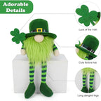 Adorable St. Patrick's Day Gnomes Plush Decorations Irish Leprechaun Luck Green Gnome Shamrock Elf Doll Swedish Tomte Ornaments for St. Patricks Day Home Decor