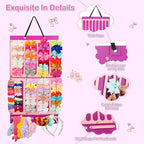 Vimiv Hair Bows Holder & Organizer w/Large Capacity, 16 Ribbons, Bows Organizer, Baby Hair Accessory Storage Display w/Sturdy Rope, Wall Hanging for Girl Room-Purple