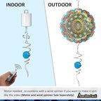 Gazing Ball Spiral Decorative Wind Spinner Tail with Blue Glass Orb,Wind Spinner Spiral Stabilizer,Hanging Visual Illusion in Spinning Yard Art Decor,Indoor Outdoor Garden Decoration-13 in