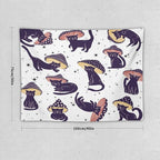 VUMIVI Funny Cat Mushroom Tapestry Retro 70s Hippie Style Cute Black Kitten Star Aesthetic Art Print Tapestry Wall Hanging for Living Room Bedroom Dorm Classroom Aesthetic Decor W40xL30in