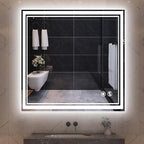 32“ x 32” LED Mirror for Bathroom Bathroom Mirror with Lights Front and Backlit LED Bathroom Mirror Anti-Fog Dimmable 3 Colors Smart Mirror Memory Function Wall Mounted