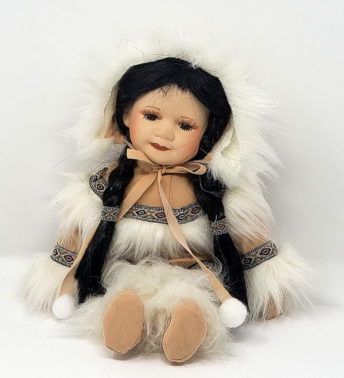 KINNEX COLLECTIONS SINCE 1997 12" Collectible Native American Indian Porcelain Doll - D12689 (Kachikan)