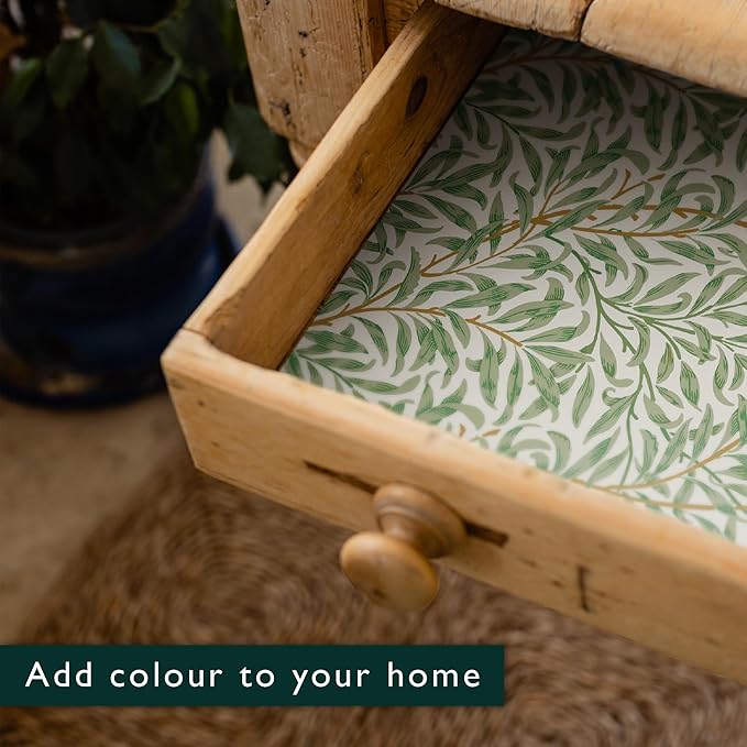 The Master Herbalist Fragrant Scented Drawer Liners in a William Morris Inspired Design | Pack of 5 Sheets | Contains Essential Oils | Made in The UK (Fresh Linen)