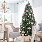 Bubblegun Pink 1.6" Small Christmas Balls Christmas Tree Decoration Ornaments Shatterproof Hanging Balls for Birthday Halloween Holiday Wedding Decorations Set of 24pcs