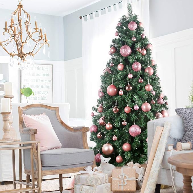 Bubblegun Pink 3.2" Large Christmas Balls - Christmas Tree Decoration Ornaments Shatterproof Hanging Balls for Birthday Halloween Holiday Wedding Decorations Set of 10pcs