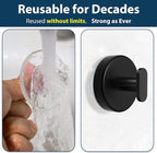 pickpiff Suction Cup Hooks for Shower: 15 LB Strong Wall Hanger for Bathroom, Front Door, Glass, Window, RV, Holder for Towel, Christmas Wreath, Coat, Loofah, Waterproof & Reusable, Black 6-Pack