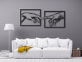 VAILLA The creation of Adam Wall Art, Set of 2 Wooden Wall Arr, Michelangelo Hand of God and Adam Wall Decoration, 3D Large Modern Decor, Textured Sculptures , Wood Ornament Ideal for Living Room, Bedroom and Office