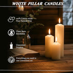 18 Pack Ivory Pillar Candles Bulk Set, 2x3 2x4 2x6 Inch - 6 Each Size, Dripless Smokeless Clean Burning for Wedding Centerpieces, Home Decor, Church, Romantic Ambiance！