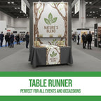 Custom Table Runner (12”x72” to 36”x72”) by BCB Print | Personalize with Business Logo/Image/Text | Trade Shows, Events & Weddings | HD Printed Custom Table Sign | Express Dispatch+Ship | Made in USA