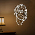 Man Face Metal Wall Art, Metal Line Wall Art, Wire Portrait of a Man, Abstract Modern Line Face, Modern Home Decor, Wall Sculpture Artwork, Best Gift for Him (White, 48 x 29 inches / 121 x 74 cm, metal wall art)