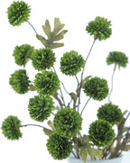 DuHouse 6pcs Artificial Flowers Faux Silk Pompon Mum,Silk Small Mini Chrysanthemum Ball with Stems for DIY Wedding Bouquets Centerpieces Vase Home Table Kitchen Decorations(Green)