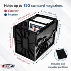 BCW Magazine Document & Comic Book Storage Bins | Durable Magazine Bin | Magazine Storage Box for Sorting and Organizing | Heavy Duty & Stackable Plastic - Fits all Comics (5 Pack)