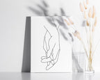 Holding Hands Wrapped Canvas Wall Art Interlocking Fingers Connection 12x16 Inch Gallery Stretched Modern Aesthetic Home Art Decor