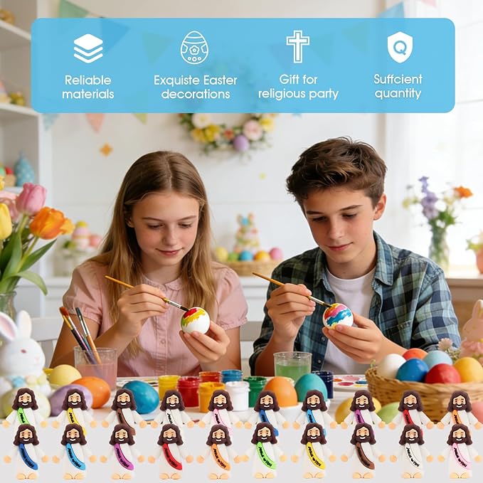 36 Pack Little Jesus Figurines in Bulk, Mini Jesus Loves You Figures, Small Jesus Figurines, Tiny Jesus Figures for Church Christmas Party Favors Religious Easter Gifts for Egg Stuffers
