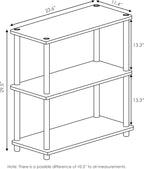 Furinno TURN-N-TUBE Storage Shelves, 3-Tier Book Shelf, Corner Shelf, Toolless Open Shelves, for Organization and Storage, Living Room, Garage, Home Office, Pink