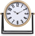 Modern Golden Table Clock on Stand, Vintage Decorative Desk and Shelf Clock, Mantel Clock Farmhouse Clocks, Home Décor for Living Room, Bedroom, Bedside, Desk, Gift Clocks (Gold)