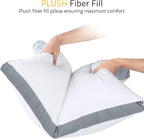 Utopia Bedding Bed Pillows for Sleeping Standard Size (Grey), Set of 2, Soft & Fluffy Pillow with Down Alternative Filling, Cooling, Hotel Quality, Gusseted Pillow for Back, Stomach or Side Sleepers