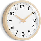 AKCISOT Wall Clock,Boho Kitchen 10 Inch Wall Clocks Battery Operated Non Ticking,Silent Modern Clock Decorative for Bedroom,Office,Bathroom,Living Room,Home (Wood Grain)