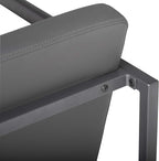 Studio Designs Home Modern Accent Chair Camber Mid-Century, Pewter Grey Metal Frame & Smoke Bonded Leather
