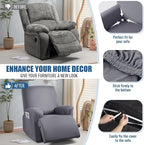 TAOCOCO Recliner Chair Cover 4-Pieces for Oversized Recliner, Stretch Recliner Slipcover for Large Recliners Washable Polyester Soft Fabric Furniture Protector (Oversized Recliner, Light Gray)