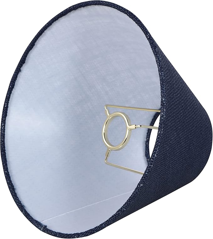 Aspen Creative 56018, Hardback Empire Transitional UNO Lamp Shade, Midnight Blue, 4" Top x 10" Bottom x 7" Slant Height, Slip UNO 33mm
