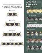 Bathroom Light Fixtures, 5-Light Black and Gold Bathroom Vanity Light, 32 Inch Modern Wall Sconces with Globe Clear Glass Shade, Vanity Lighting Fixtures Over Mirror, VL195-KG-5