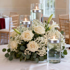 3 inch Floating Candles 8-9 Hours Silver Floating Candle for Centerpieces 30 Packs Unscented Floating Candles 3” Water Candles for Cylinder Vases, Pool, Wedding