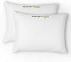 GhostBed Shredded Memory Foam Pillow with Adjustable Gel and Cooling Breathable Cover - King Size Shredded Pillows CertiPUR-US Certified 2-Pack