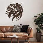 SIGNLEADER Metal Wall Art Decor Lion Minimalist Modern Abstract Wall Sculpture Hangings Home Decoration for Living Room, Bedroom, Bathroom, Kitchen, Outdoor - 18" Bronze