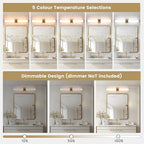 Modern Wall Sconce 30.4 Inch Gold Bathroom Sconces Led Wall Lights with Acrylic Shade Hardwired Long Vanity Lighting Fixtures Over Mirror for Bedroom Living Room Hallway