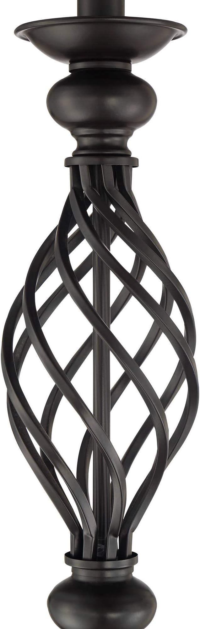 Franklin Iron Works Annie Rustic Farmhouse Industrial Vintage Floor Lamp Standing 63" Tall Bronze Iron Scroll Font Cream Hardback Drum Shade Decor for Living Room Reading House Bedroom Home