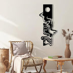 yumcake Modern Metal Wall Decor, Abstract Metal Wall Art, Modern Wall Decor, Abstract Wall Sculpture, Office Living Room Decor, Surprise Gift (White, 30 x 13 inches / 76 x 32 cm)