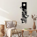 yumcake Modern Metal Wall Decor, Abstract Metal Wall Art, Modern Wall Decor, Abstract Wall Sculpture, Office Living Room Decor, Surprise Gift (Black, 48 x 20 inches / 121 x 50 cm)