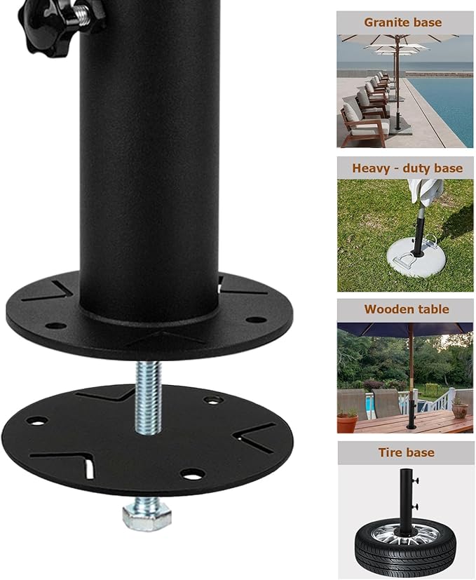 Universal Granite Umbrella Stand Tube Outdoor, Stone Umbrella Tube Base, Table Umbrella Tube Bracket, DIY Metal Tube Umbrella Mount, Marble Flag Pole Stake Holder