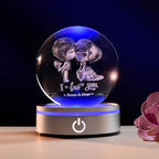 IFOLAINA Romantic Valentines Gifts for Wife Girlfriends Women I Love You Gifts for Her Couple Anniversary Birthday 3D Crystal Ball Night Light Glass Globe Decorative Decor