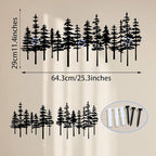 Jidecor Metal Pine Tree Wall Art Decor Nature Home Decor Cedar Trees Metal Sign Wall Decorations for Living Room, Forest Decor, Nature Lover Gift Black