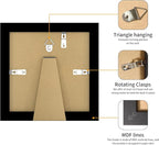 4x4 Picture Frame 3 Pack - Black Poster Frame Display Pictures 3x3 with Mat or 4 x 4 Without Mat for Wall Hanging Horizontal and Vertical