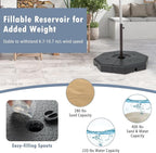 Giantex 350 lbs Offset Patio Umbrella Base, 4PCS Octagonal Umbrella Base Weight Water Sand Filled for Cantilever Umbrella, Easy-Filling Spouts, Outdoor Market Umbrella Base Stand