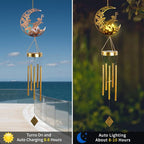 JOBOSI Solar Moon Cat Decorative Light Gift, Solar Moon Cat Decorative Wind Chime with Light, Gifts for Women Mom Grandma, Garden Lawn Decor, Christmas & New Year Gift