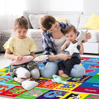 Baby Play Mat Kids Rug for Playroom, Floor Mat for Toddlers, Playtime Collection ABC, Numbers, Animals Educational Area Rugs for Kids Room Classroom ( 78.7X 59 Inch)