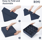 Joyoldelf Sock Drawer Organizer Divider 4 Packs Underwear Organizer, 2 x 24 Cell + 2 x 16 Cell Closet Organizers and Storage Sock Holders for Storing Socks, Handkerchiefs, Ties, Belts (Navy Blue)