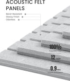 Large Felt Bulletin Board 36"x24" Cork Board Alternative - 6 Pack with 40 Safe Removable Adhesive Tabs, Cork Boards for Walls Felt Board for Home Office Classroom Pin Board-Soft Gray