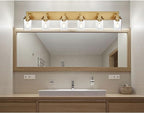 MELUCEE 6-Light Vanity Lights for Bathroom 45.3 Inches Length, Modern Bathroom Light Fixtures Wall Mount with Clear Glass Shade for Vanity Table/Over Sink/Kitchen, E26 Base