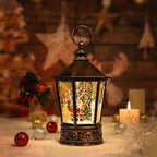 Christmas Lantern-Snow Globe,Water Lantern with Music and Santa Claus-USB or Battery-Powered Christmas Lanterns, Rotating Flashing Lanterns, Christma Decorations